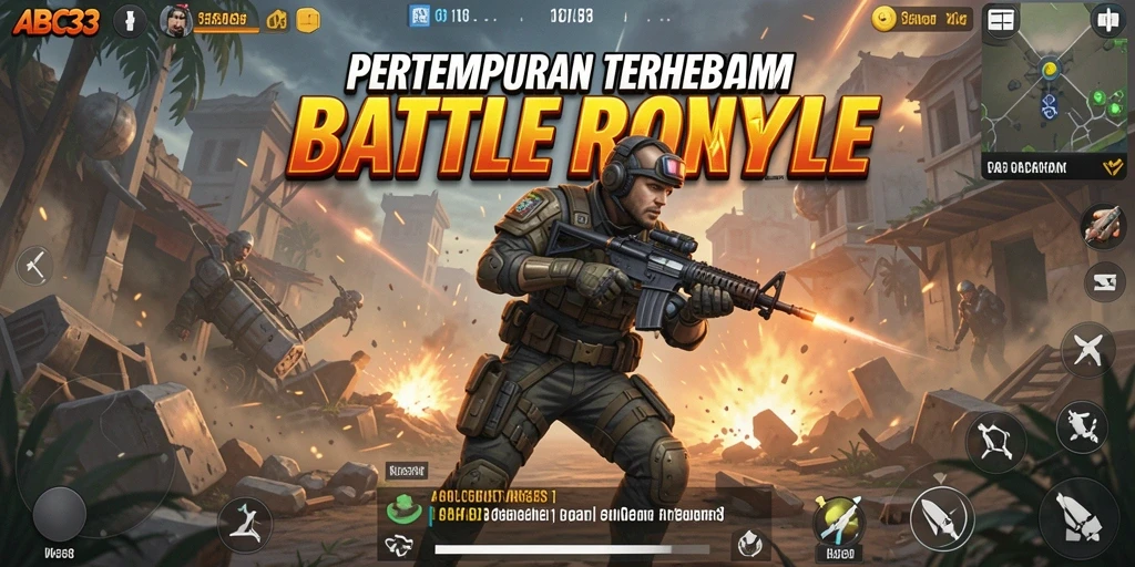 Tangkapan layar yang menampilkan aksi pertempuran intens dalam ABC33.