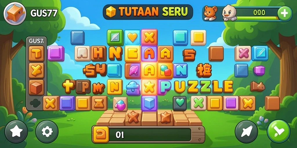 Screenshot menunjukkan gameplay menantang dalam GUS77.