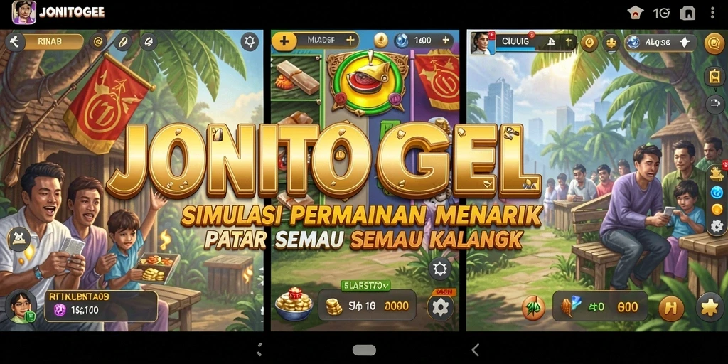 Screenshot utama JONITOGEL menampilkan keseruan dalam gameplay Simulation.