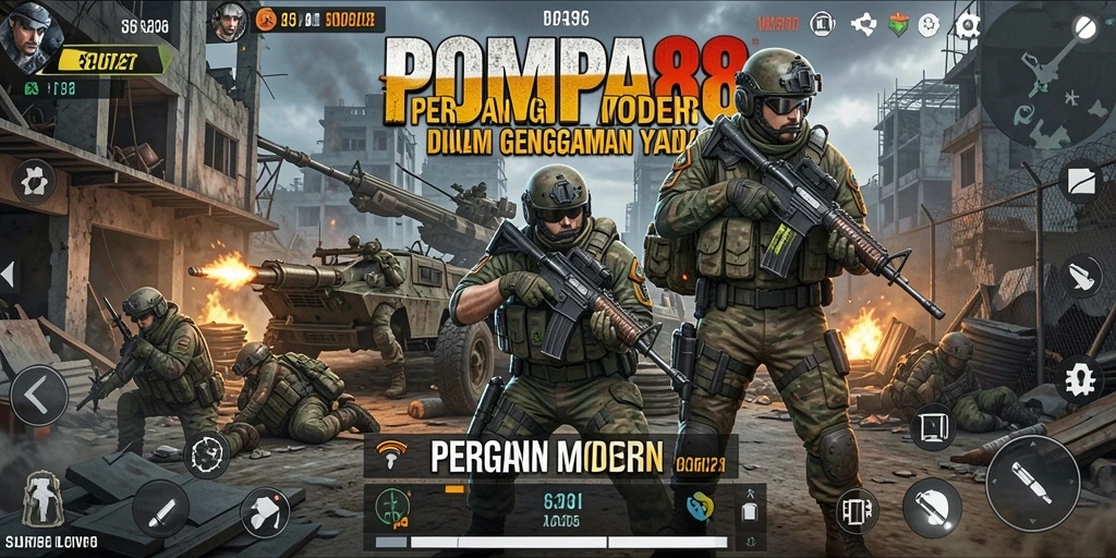 Tangkapan layar utama POMPA88 saat aksi pertempuran FPS.