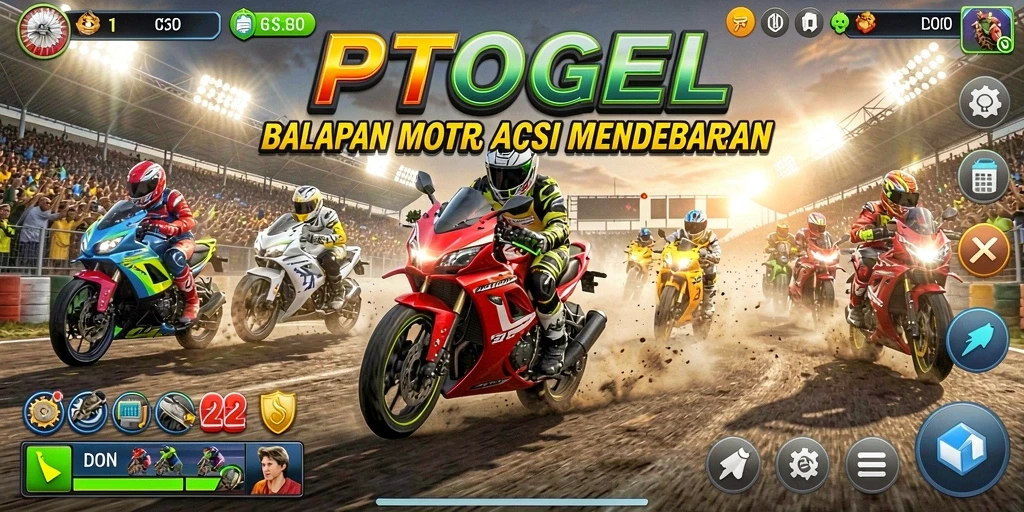 Gameplay seru balapan motor di PTTOGEL