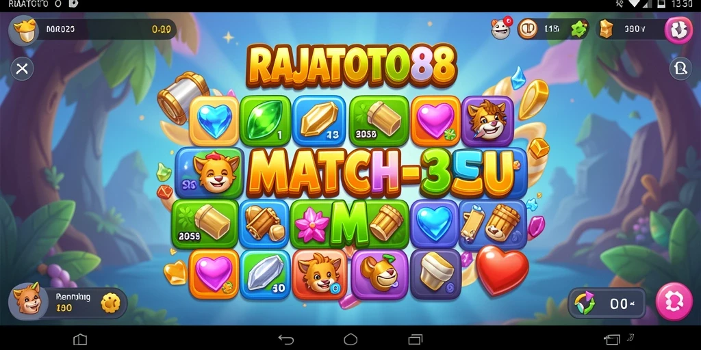 Tampilan gameplay RAJATOTO88 yang menantang dan penuh warna.