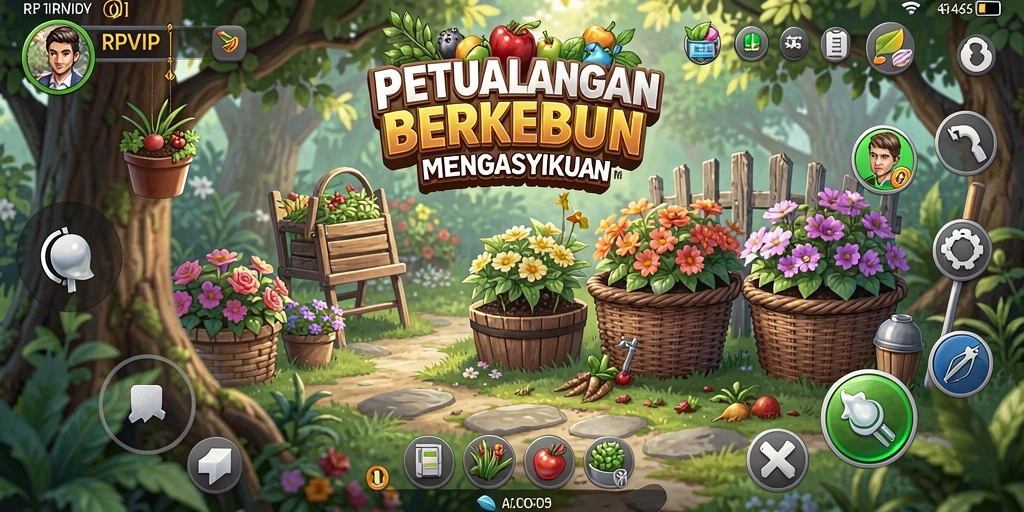 Tangkapan layar RPVIP1 menampilkan pemandangan ladang yang hijau dan subur.